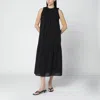 Weekend Max Mara Black Cotton-blend Canvas Dress In Black