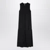 Weekend Max Mara Black Cotton-blend Canvas Dress In Blue