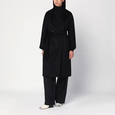 WEEKEND MAX MARA WEEKEND MAX MARA BLACK DOUBLE-BREASTED COAT WITH BELT
