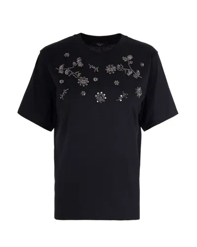 Weekend Max Mara Black Embellished Crew Neck T-shirt