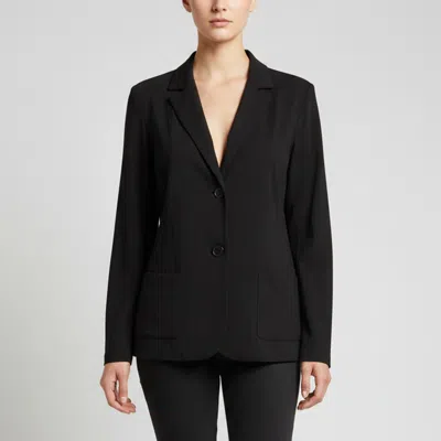 Pre-owned Weekend Max Mara Black Jersey Long Sleeve Jacket Xxl