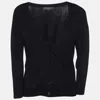 Weekend Max Mara Black Knit Button Front Cardigan In Black