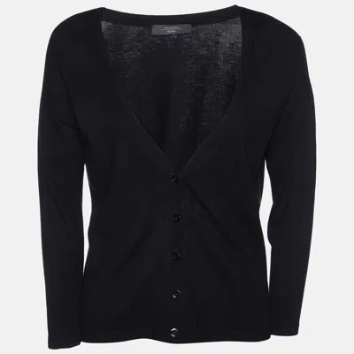 Weekend Max Mara Black Knit Button Front Cardigan