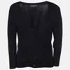 Weekend Max Mara Black Knit Button Front Cardigan In Black