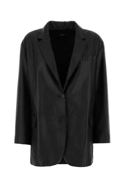 Weekend Max Mara Black Leather Marat Blazer