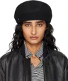 Weekend Max Mara Black Pitti Beret In Black