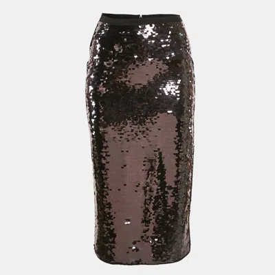 Pre-owned Weekend Max Mara Black Sequin Midi Skirt Xs