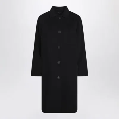 Weekend Max Mara Black Single-breasted Coat In Blue