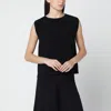 Weekend Max Mara Black Sleeveless Plissé-knit Tank Top In Black