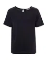 Weekend Max Mara Black Solid Round Neck T-shirt In Black