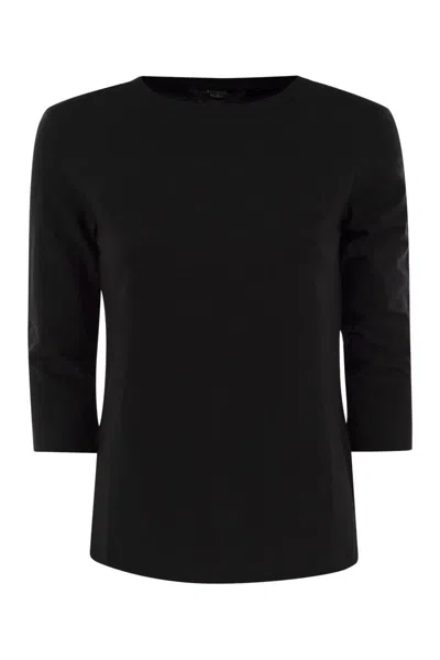 Weekend Max Mara Black Stretch Cotton Multia T-shirt