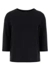Weekend Max Mara Stretch Cotton Multia T-shirt With 3/4 Sleeves In Black
