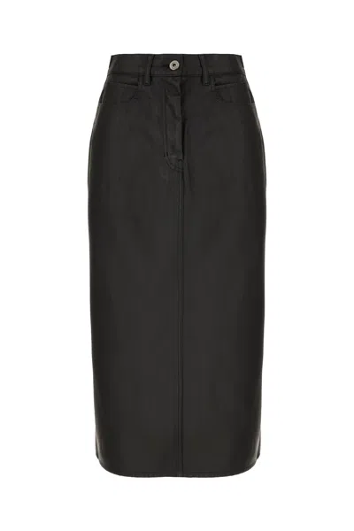 WEEKEND MAX MARA BLACK SYNTHETIC LEATHER SKIRT