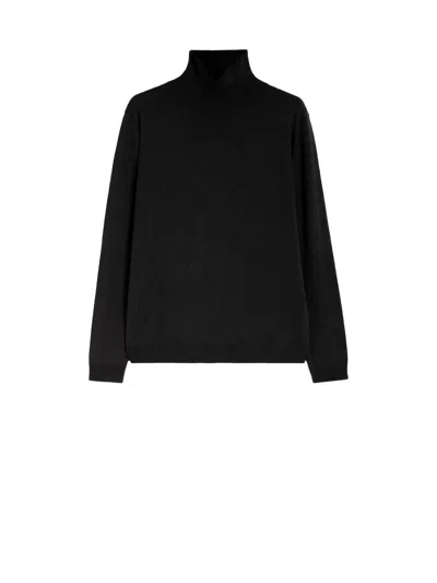 WEEKEND MAX MARA WEEKEND MAX MARA BLACK TURTLENECK SWEATER IN SILK AND WOOL