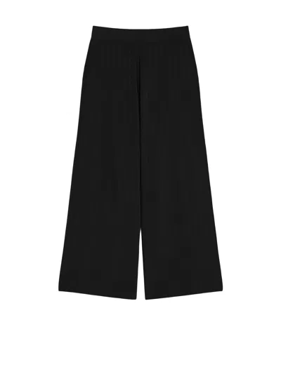 WEEKEND MAX MARA WEEKEND MAX MARA BLACK VISCOSE YARN TROUSERS