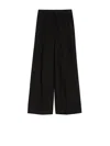 Weekend Max Mara Viscose And Linen Wide Trousers In Black