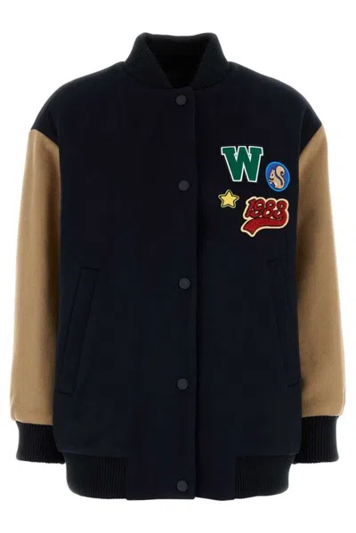 Weekend Max Mara Black Wool Adorni Bomber Jacket