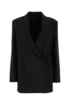 Weekend Max Mara Umbro Stretch Wool Side Closure Jacket In Black