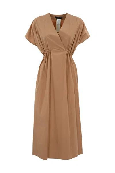 Weekend Max Mara Blasone Poplin Dress In Desert Rose