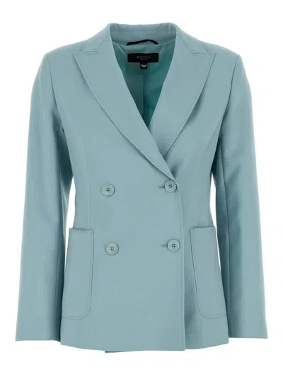 Weekend Max Mara Light Blue Wool Nervoso Blazer