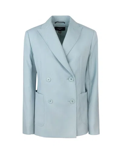 Weekend Max Mara Nervous Double Breasted Blazer In Green