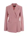 Weekend Max Mara Double-breasted Virgin Wool Blazer In Pink