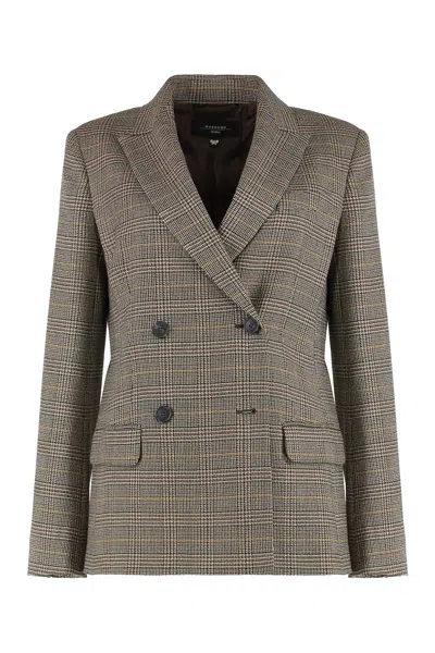 Weekend Max Mara Blazer In Batavia Wool In Brown