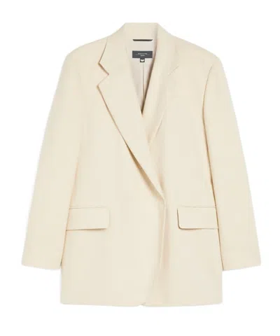 Weekend Max Mara Blazer In Viscosa E Lino In White