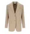 Weekend Max Mara Omens Messina Notch-lapels Stretch-woven Blazer Beige Xs In Sand