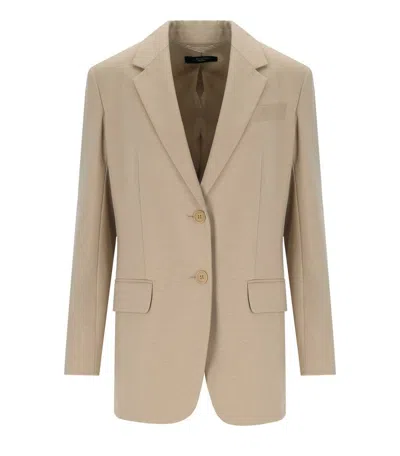 Weekend Max Mara Blazer Jersey Messina Orzo  In Sand
