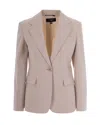 Weekend Max Mara Beige Single-breasted Blazer In Multi