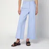Weekend Max Mara Blue Cotton And Linen Pants