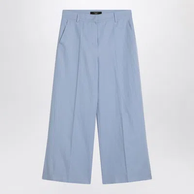 Weekend Max Mara Blue Cotton And Linen Pants