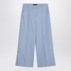 Weekend Max Mara Blue Cotton And Linen Pants In Blue
