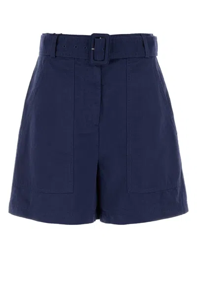 Weekend Max Mara Blue Cotton Blend Cirino Shorts
