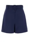 Weekend Max Mara Bermuda Blue In Cotton And Linen In Blue