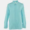 Weekend Max Mara Blue Cotton Button Front Shirt In Blue