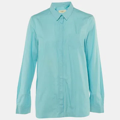 Weekend Max Mara Blue Cotton Button Front Shirt