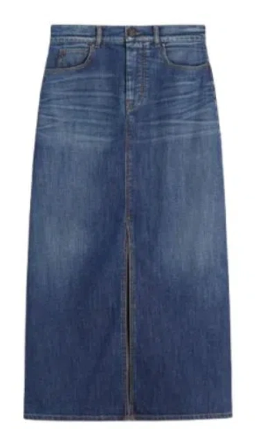 Weekend Max Mara Blue Front Split Pocket Skirt