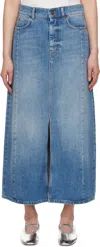 Weekend Max Mara Belt-loop Denim Mid-length Skirt In Blue