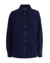 Weekend Max Mara Blue Oversized Solid Shirt In Blue