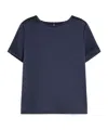 Weekend Max Mara Amburgo T-shirt In Satin And Jersey In Blue