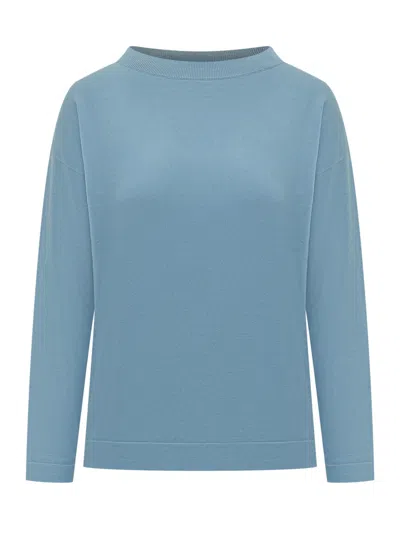 Weekend Max Mara Blue Solid Crew Neck Sweater