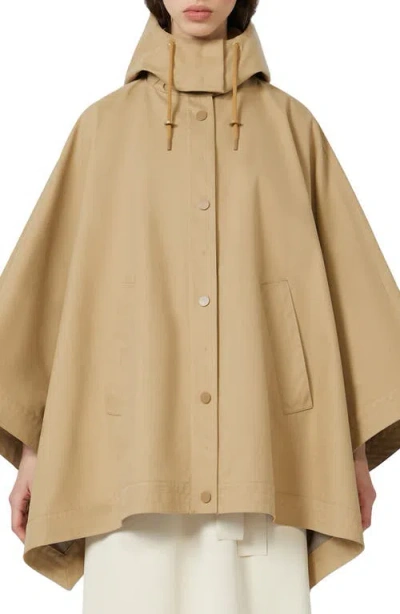 Weekend Max Mara Boa Hooded Poncho In Neutral