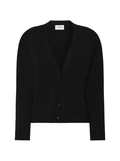 Weekend Max Mara Boario V-neck Button-down Cardigan In Schwarz