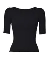 Weekend Max Mara Boat Neck Ribbed Sweatshirt In Black
