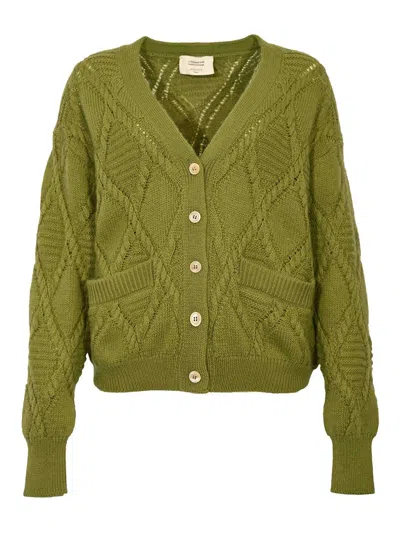 Weekend Max Mara Bolero Cardigan In Mohair Blend Yarn In Green
