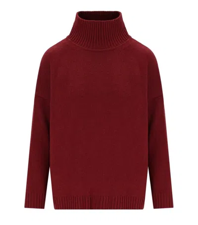 Weekend Max Mara Borgia Red Turtleneck Sweater In Burgundy