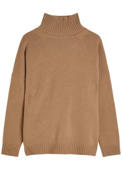 Weekend Max Mara Borgia Turtle-neck Wool Jumper In Brown