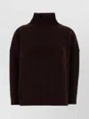 Weekend Max Mara Borgia Turtleneck Wool Sweater With Dropped Shoulders In Brown